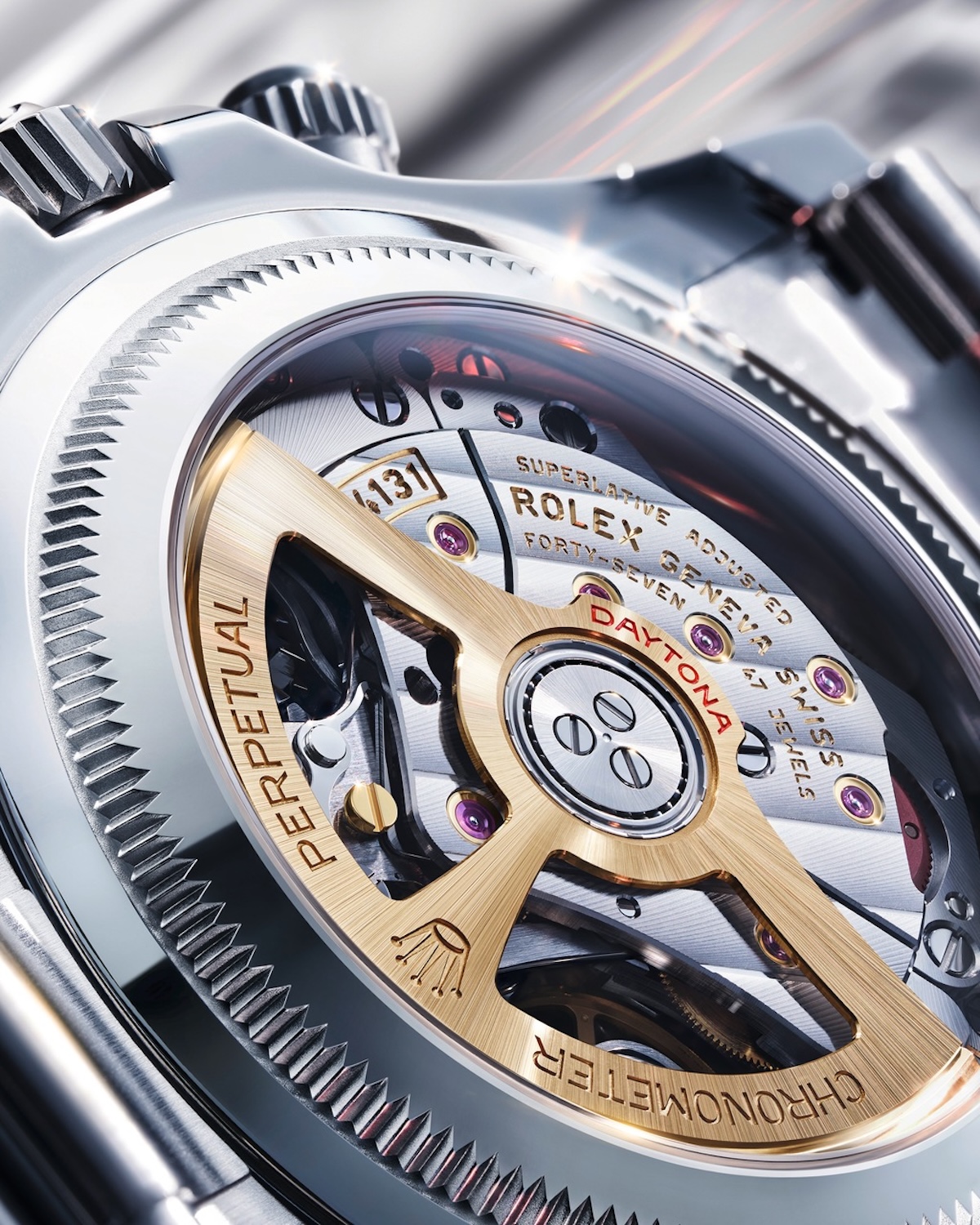 Cosmograph Daytona Rolesium 126502 white Grand Feu enamel dial detail