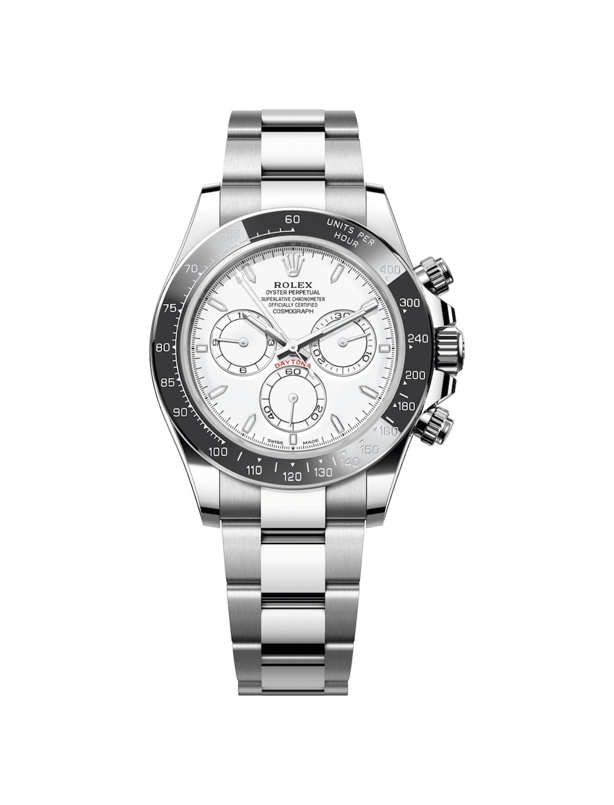 Cosmograph Daytona Rolesium anthracite Cerachrom bezel with horizontally aligned tachymeter scale