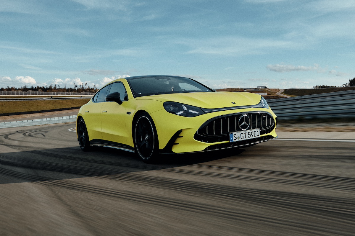 Mercedes-AMG GT 4-Door Coupé 2026 — dynamic driving shot