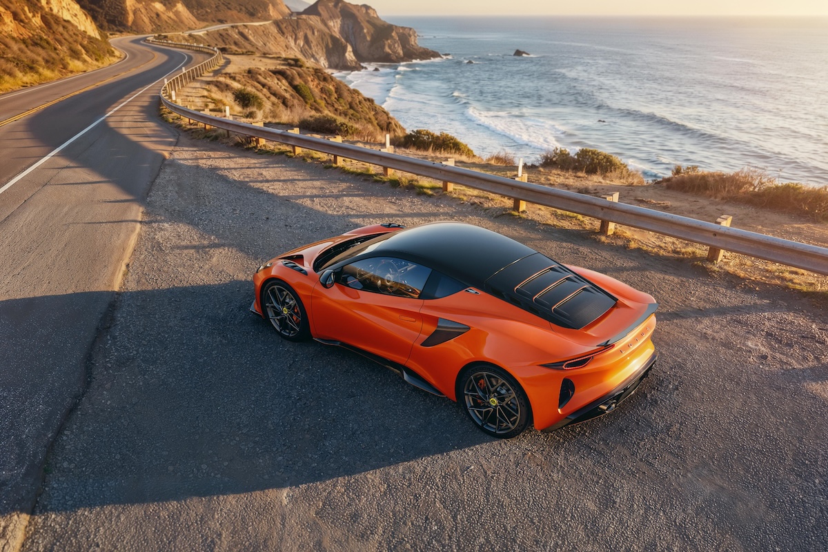 Lotus Emira 420 Sport dynamic driving shot