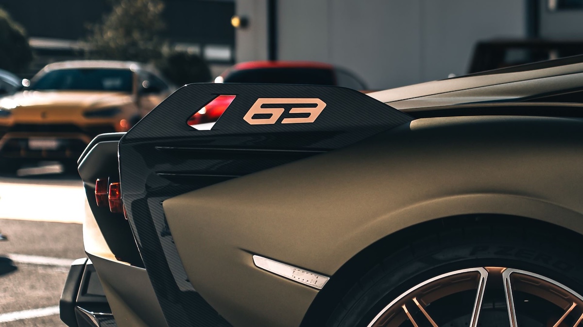 Automobili Lamborghini turns 63 - Sian FKP 37 copper 63 badge on the carbon fiber rear quarter